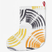 Koel, unieke, trendy, kleurrijke penseelstreken in grote kerstsok (Achterkant)