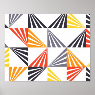 Koel, unieke, trendy, stedelijke, kleurrijke drieh poster