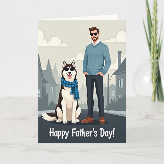 Koel Vaderdag kaartje met hond Kaart (Voorkant)