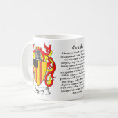 Koel van de wapenstilstand van de Couch Family Coa Koffiemok (Voorkant links)