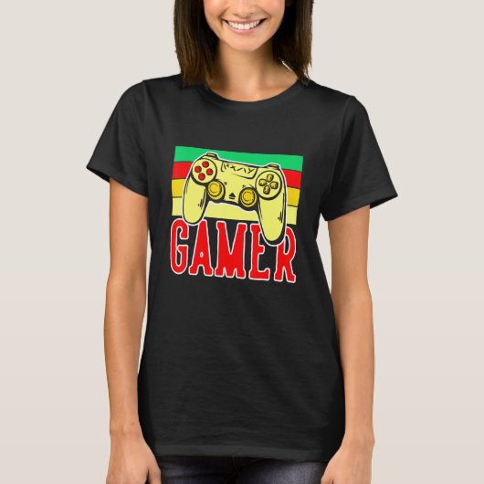 Koel van gamingcontroller 4 gamers en streamers t-shirt (Voorkant)