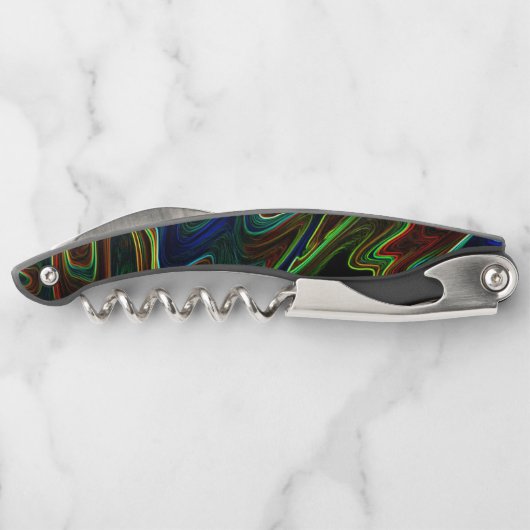 Koel van gekleurde wol, wat doet het? kurkentrekker (Achterkant)