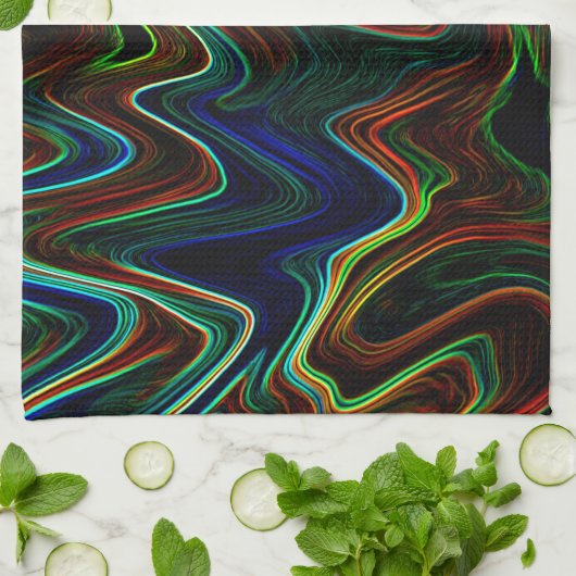 Koel van gekleurde wol, wat doet het? theedoek (Gevouwen)