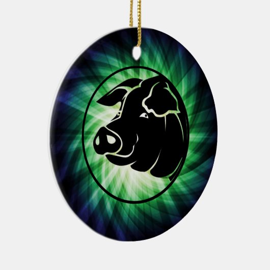 Koel varkenshoofd keramisch ornament (Rechts)