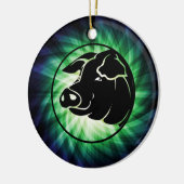 Koel varkenshoofd keramisch ornament (Links)