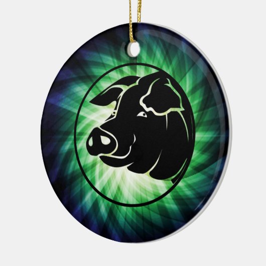 Koel varkenshoofd keramisch ornament (Links)