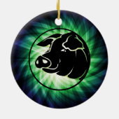 Koel varkenshoofd keramisch ornament (Achterkant)