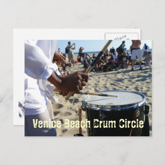 Koel Venice Beach Drum Circle Briefkaart! Briefkaart (Voorkant / Achterkant)