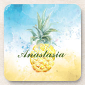 Koel, verbazingwekkend, ananas met naam bier onderzetter (Voorkant)