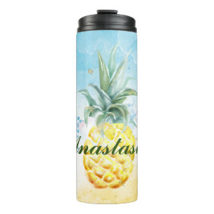 Koel, verbazingwekkend, ananas met naam thermosbeker