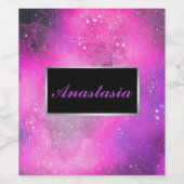 Koel, verbazingwekkend, galaxy whit jouw naam wijn etiket (Enkel label)