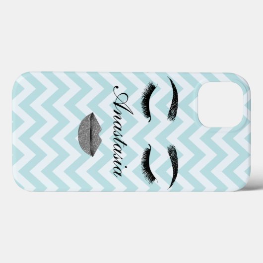 Koel, verbluffend, blauw gezicht, naam Case-Mate iPhone case (Achterkant (horizontaal))