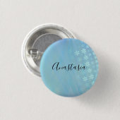 Koel, verbluffend, blauw jouw naam ronde button 3,2 cm (Voorkant /achterkant)