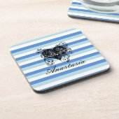 Koel, verbluffend, blauw Stripes hart Bier Onderzetter (Linkerzijde)