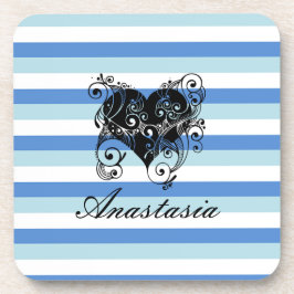 Koel, verbluffend, blauw Stripes hart Bier Onderzetter