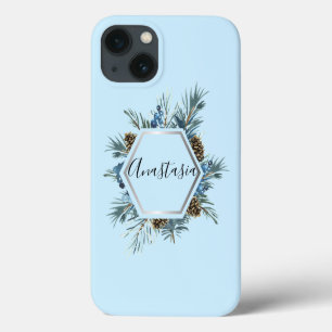 Koel, verbluffend, blauwe bloemen jouw naam Case-Mate iPhone case