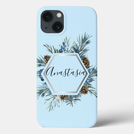 Koel, verbluffend, blauwe bloemen jouw naam Case-Mate iPhone case (Achterkant)