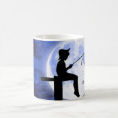 Koel, verbluffend, donkerblauwe maan met een citaa koffiemok (Center)