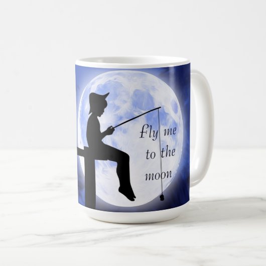 Koel, verbluffend, donkerblauwe maan met een citaa koffiemok (Voorkant rechts)