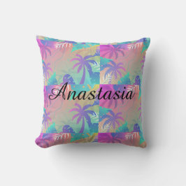 Koel, verbluffend, fluorescerende tropische palm kussen