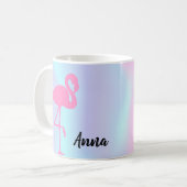 Koel verbluffend holografisch, roze flamingo koffiemok (Voorkant links)