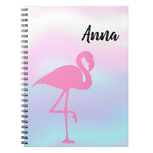 Koel verbluffend holografisch, roze flamingo notitieboek (Voorkant)