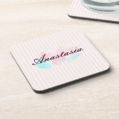 Koel, verbluffend, lichtroze bier onderzetter (Linkerzijde)