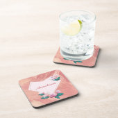 Koel, verbluffend, roze hart bier onderzetter (Rechterzijde)