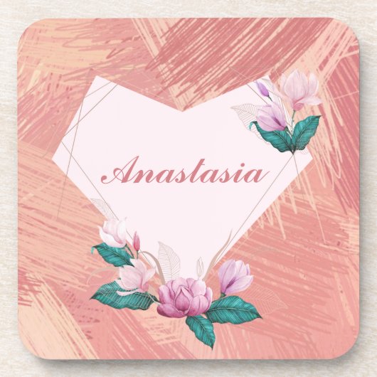 Koel, verbluffend, roze hart bier onderzetter (Voorkant)