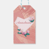Koel, verbluffend, Roze Heart, naam Cadeaulabel (Achterkant)