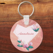Koel, verbluffend, Roze Heart, naam Sleutelhanger (Voorkant)