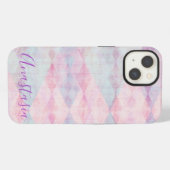 Koel, verbluffend, roze jouw naam iPhone hoesje (Achterkant horizontaal)
