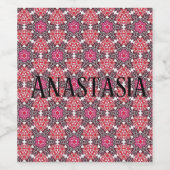 Koel, verbluffend, roze jouw naam wijn etiket (Enkel label)