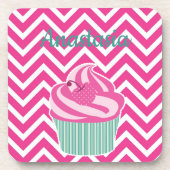 Koel, verbluffend, roze koekjes met jouw naam bier onderzetter (Voorkant)