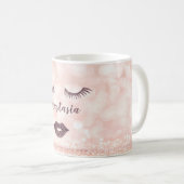 Koel, verbluffend, roze, spaarzaam gezicht koffiemok (Voorkant rechts)