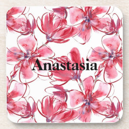 Koel, verbluffende roze bloemen bier onderzetter