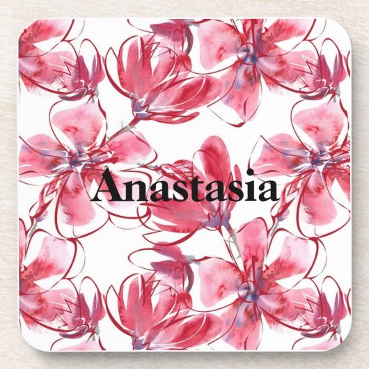 Koel, verbluffende roze bloemen bier onderzetter (Voorkant)