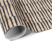 Koel verbrand patroon van boomstamstructuur cadeaupapier (Rol Hoek)