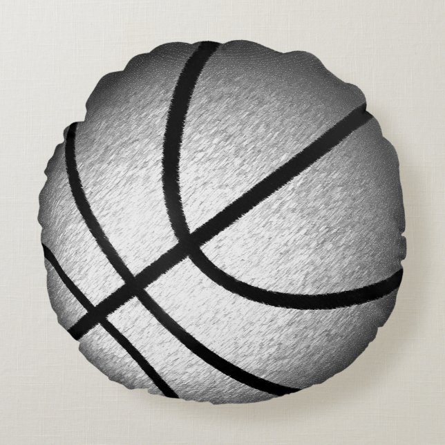 Koel verbrande kleurenronde Basketball Pillow Rond Kussen (Voorkant)