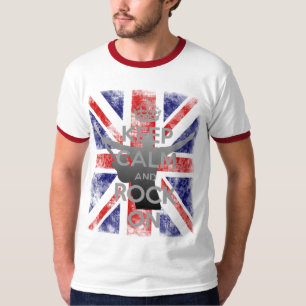 Koel verhard kalk en rots op de vlag van het Veren T-shirt