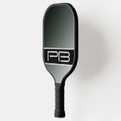 Koel verloop modern dubbele initialen zwart grijs pickleball paddle (Links)