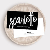 Koel Vet handgeschreven penseelscript zwart Visitekaartje