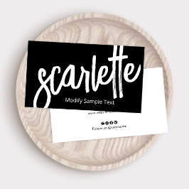 Koel Vet handgeschreven penseelscript zwart Visitekaartje