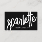 Koel Vet handgeschreven penseelscript zwart Visitekaartje (Voorkant)