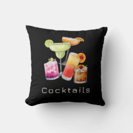 Koel vierkant kussensloop met cocktails kussen