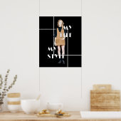 Koel Vintage Pinup Meisje Poster (Keuken)