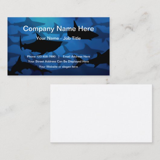 Koel Visitekaartjes met de haaienschool (Voorkant / Achterkant)