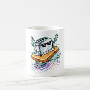 Koel vliegende toaster op toast koffiemok