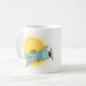 Koel  vliegtuig zonneschijn koffiemok (Voorkant links)