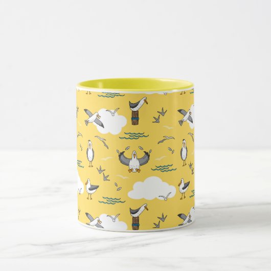 Koel vlootsluik van zeemijlen gele hemel en wolken mok (Midden)